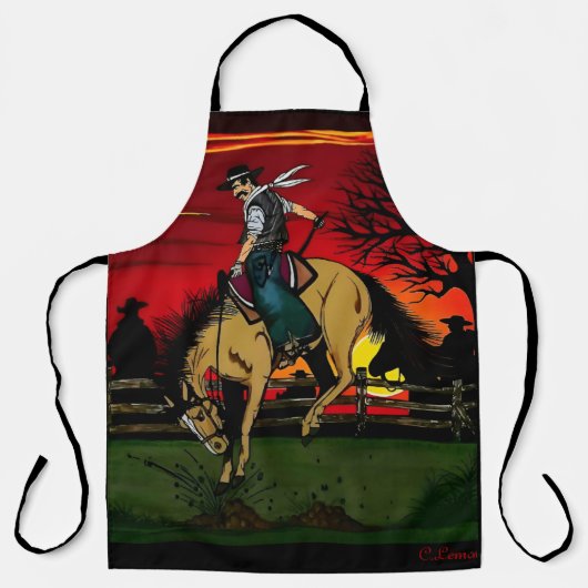 Tablier "Los Gauchos" Dessous de verre de grès/"Les Cowboy (Recto)