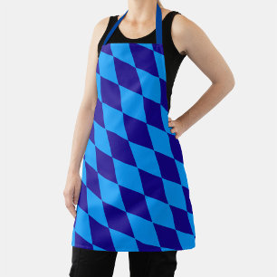 Tablier Losange à carreaux bleu clair et foncé en Harlequi