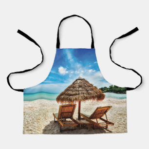 Tablier Lounge on beach throw pillow