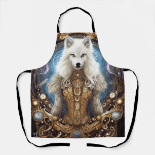 Tablier Loup blanc fantaisiste charmant steampunk