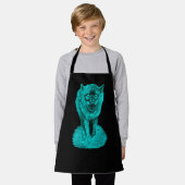 Tablier Loup noir en colère dans la nuit (Porté)