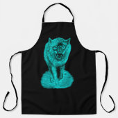 Tablier Loup noir en colère dans la nuit (Recto)