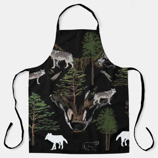 Tablier Loups gris, Art d'amour de loups  (Recto)