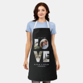 Tablier Love 4 photo simple moderne cadeau personnalisé (Porté)