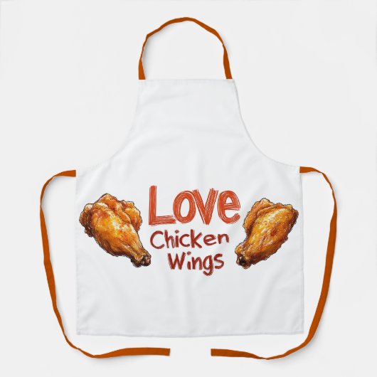 Tablier Love Chicken Wings Parfait pour les amateurs de no (Recto)