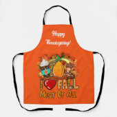 Tablier Love Fall Personnaliser d'automne Texte et couleur (Recto)