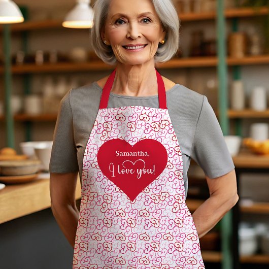 Tablier Love Filled Kitchen Personalized Valentine Apron