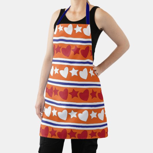 Tablier Love Hearts Star Stripes (Insitu)