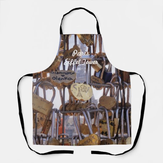 Tablier Love Locks et la Tour Eiffel. Paris. France. (Recto)