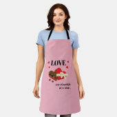 Tablier Love One Chocolate at a Time Drôle Citation (Porté)