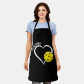 Tablier Love Pickleball Fun cadeau (Porté)