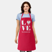 Tablier Love Pologne Polska Polska White Eagle Texte Perso (Porté)
