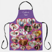 Tablier Love Red Heart | Personnalisé 20 Photos Collage & (Recto)