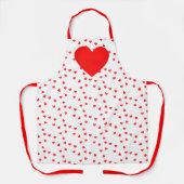 Tablier Love Red Hearts Saint-Valentin Impression intégral (Recto)