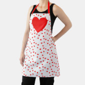 Tablier Love Red Hearts Saint-Valentin Impression intégral (Insitu)