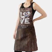 Tablier Love Rustic Woodland Photo Monogramme de cadre de  (Insitu)