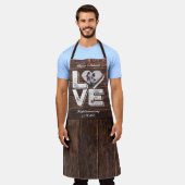 Tablier Love Rustic Woodland Photo Monogramme de cadre de  (Porté)