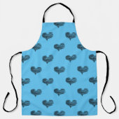 Tablier Love Valentine's Day Black Heart croquis (Recto)