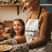 Tablier Love You Grandma Kids Art Personalized Gift