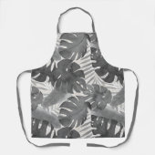 Tablier Luana Aquarelle Tropical Grey Feuille Apron (Recto)