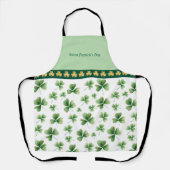 Tablier Lucky Charms Shamrock Apron Vert Blanc Or (Recto)