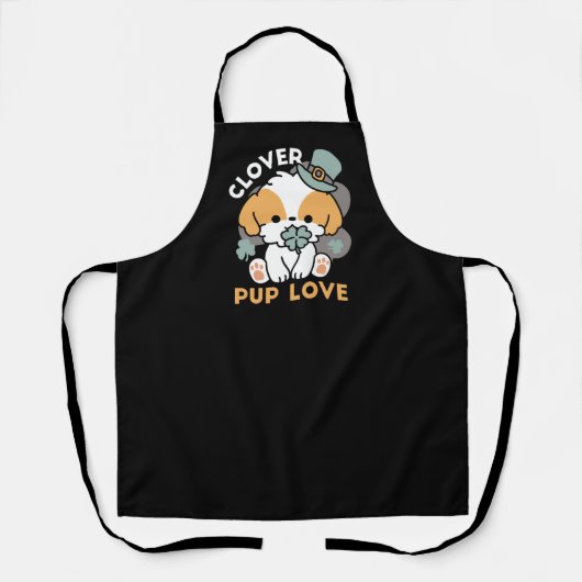 Tablier Lucky Pup with Clover - St. Patrick's Day Cadeau (Recto)