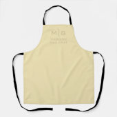 Tablier Lumière Douce Solide Pastel Beige Jaune Citron Cou (Recto)