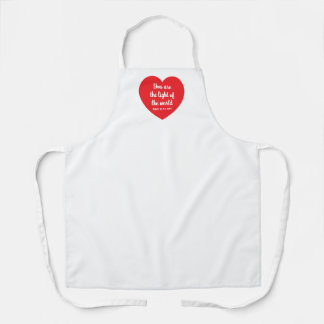 Tablier Lumière du Coeur Rouge mignonne du monde Blanc