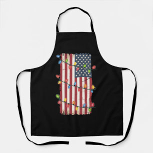 Tablier Lumières de Noël Drapeau USA Patriotique Vétéran N