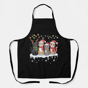 Tablier Lumières de Noël pour chat Santa amateur de chats