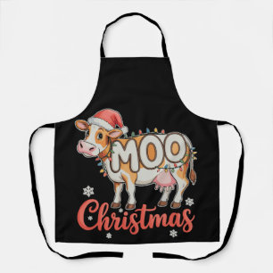 Tablier Lumières de Noël Xmas MOO Vache Agriculteur Agricu