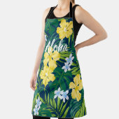 Tablier Luna Hibiscus Garden Hawaiian - Jaune et Marine (Insitu)