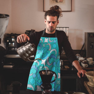 Tablier Lune bleue nuageuse