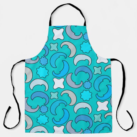 Tablier Lune bleue nuageuse (Recto)