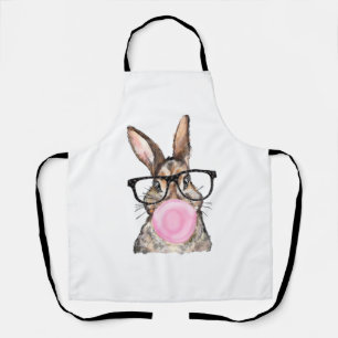 Tablier Lunettes de lapin mignon Bubble Gum Fête de Pâques