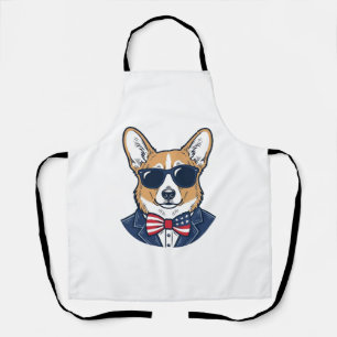 Tablier Lunettes de soleil Corgi patriotiques Art vectorie