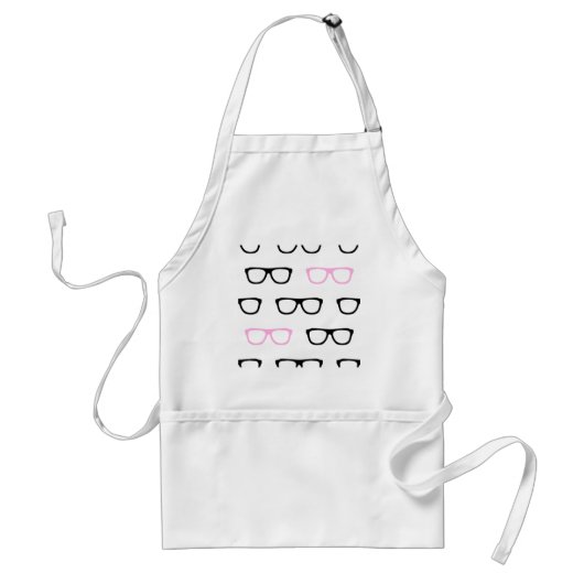 Tablier lunettes geek geek rose (Devant)