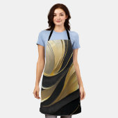 Tablier Luxe Abstrait moderne noir et or- (Porté)