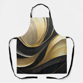 Tablier Luxe Abstrait moderne noir et or- (Recto)