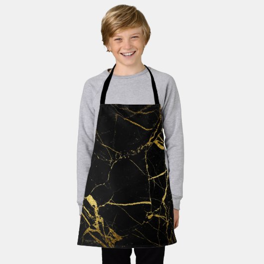 Tablier Luxe Black and Gold Marble (Porté)