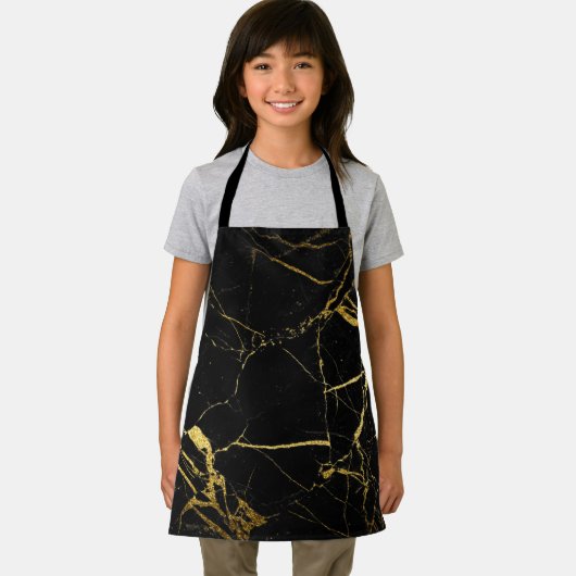Tablier Luxe Black and Gold Marble (Insitu)