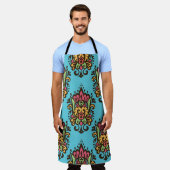 Tablier Luxe Damask fleur motif sans couture. Vint floral (Porté)