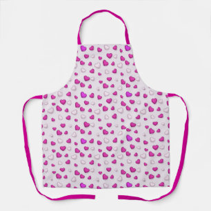 Tablier Luxe Moderne Élégant Amour Rose Coeur