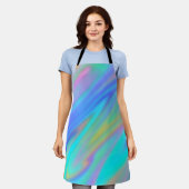 Tablier Luxe tendance vert bleu violet holographique faux (Porté)
