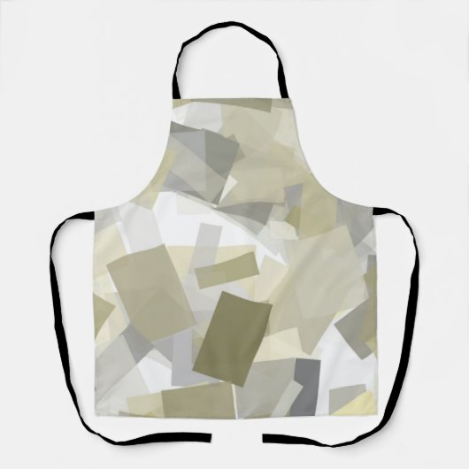 Tablier Luxe Vert gris blanc Aquarelle Art Abstrait (Recto)