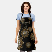 Tablier Luxueux Elégant Métallic Faux Gold Mandalas (Porté)