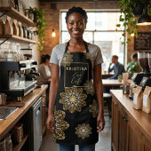 Tablier Luxueux Elégant Métallic Faux Gold Mandalas