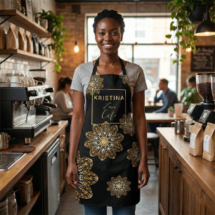 Tablier Luxueux Elégant Métallic Faux Gold Mandalas