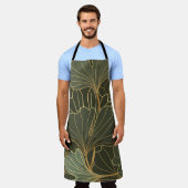 Tablier Luxueux Ginkgo Gold Line Art (Porté)