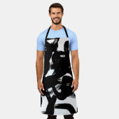 Tablier Luxueux Gold Art : Abstrait Black Stroke. (Porté)